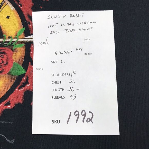 GUNS N ROSES Tour T Shirt Men L Black Not In This Lifetime 2017 Rock Band Tee - Picture 13 of 13